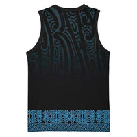 New Zealand Maori Kowhaiwhai Basketball Jersey Kikorangi Maui and Mangopare LT9 - Polynesian Pride