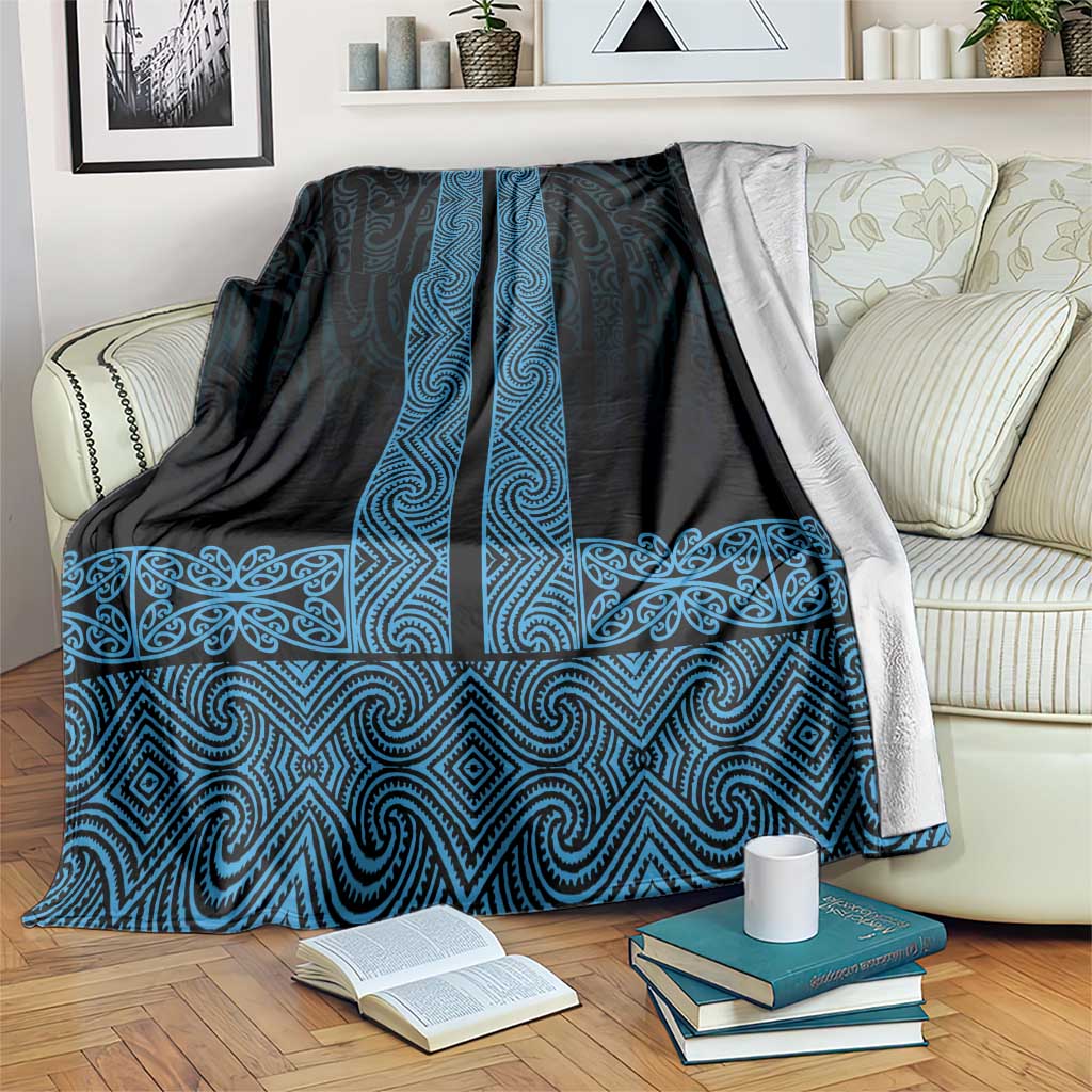 New Zealand Maori Kowhaiwhai Blanket Kikorangi Maui and Mangopare