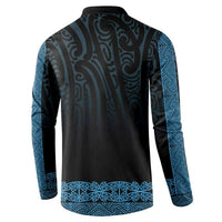 New Zealand Maori Kowhaiwhai Button Sweatshirt Kikorangi Maui and Mangopare LT9 - Polynesian Pride