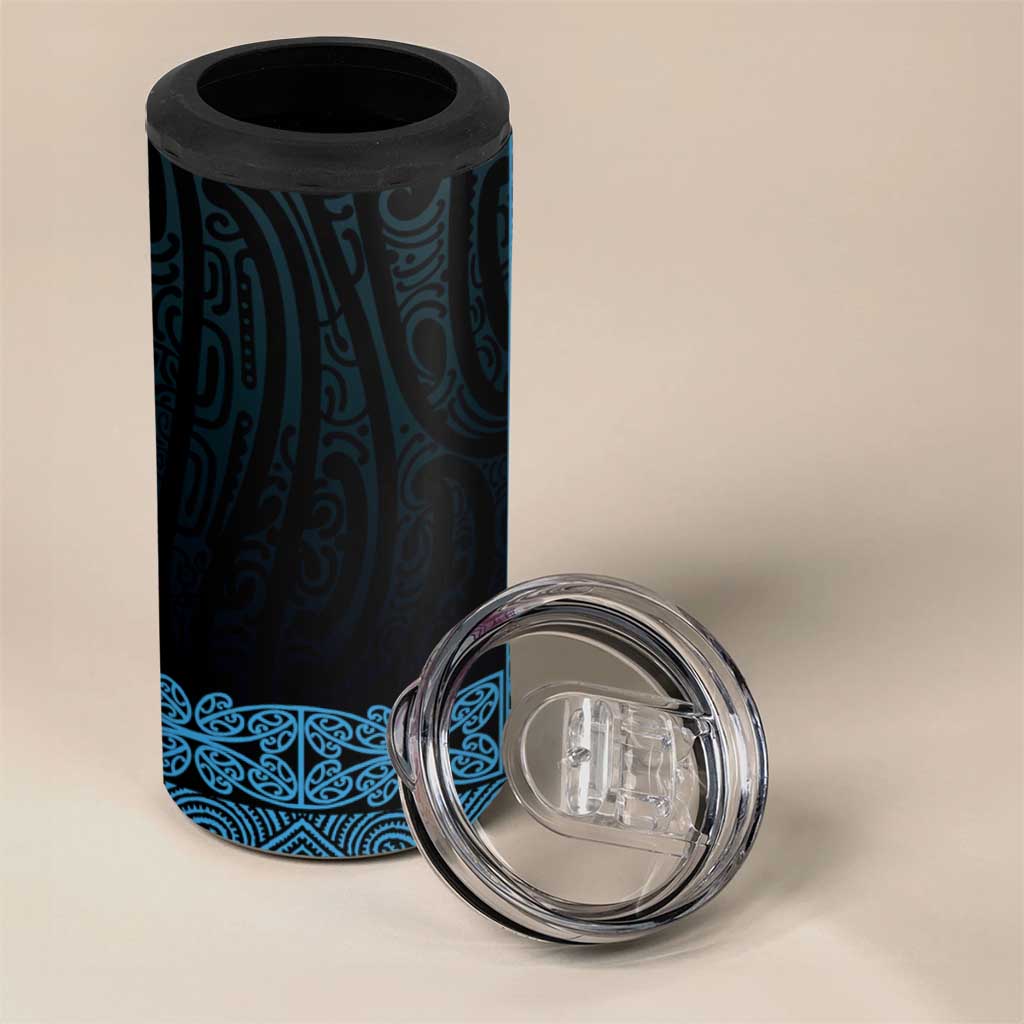 New Zealand Maori Kowhaiwhai 4 in 1 Can Cooler Tumbler Kikorangi Maui and Mangopare LT9 - Polynesian Pride
