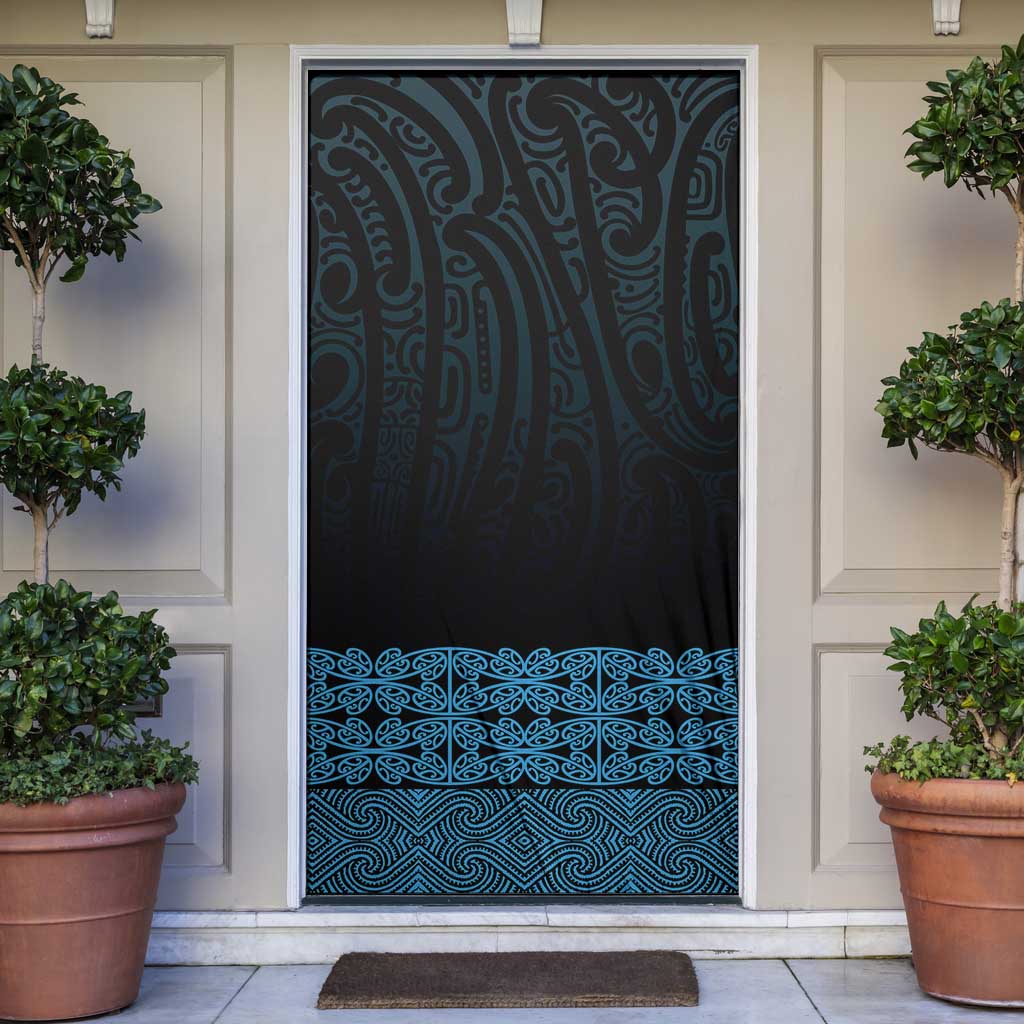 New Zealand Maori Kowhaiwhai Door Cover Kikorangi Maui and Mangopare - Polynesian Pride