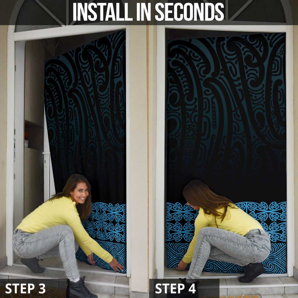 New Zealand Maori Kowhaiwhai Door Cover Kikorangi Maui and Mangopare - Polynesian Pride
