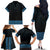 New Zealand Maori Kowhaiwhai Family Matching Off The Shoulder Long Sleeve Dress and Hawaiian Shirt Kikorangi Maui and Mangopare