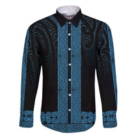 New Zealand Maori Kowhaiwhai Family Matching Off The Shoulder Long Sleeve Dress and Hawaiian Shirt Kikorangi Maui and Mangopare