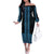 New Zealand Maori Kowhaiwhai Family Matching Off The Shoulder Long Sleeve Dress and Hawaiian Shirt Kikorangi Maui and Mangopare