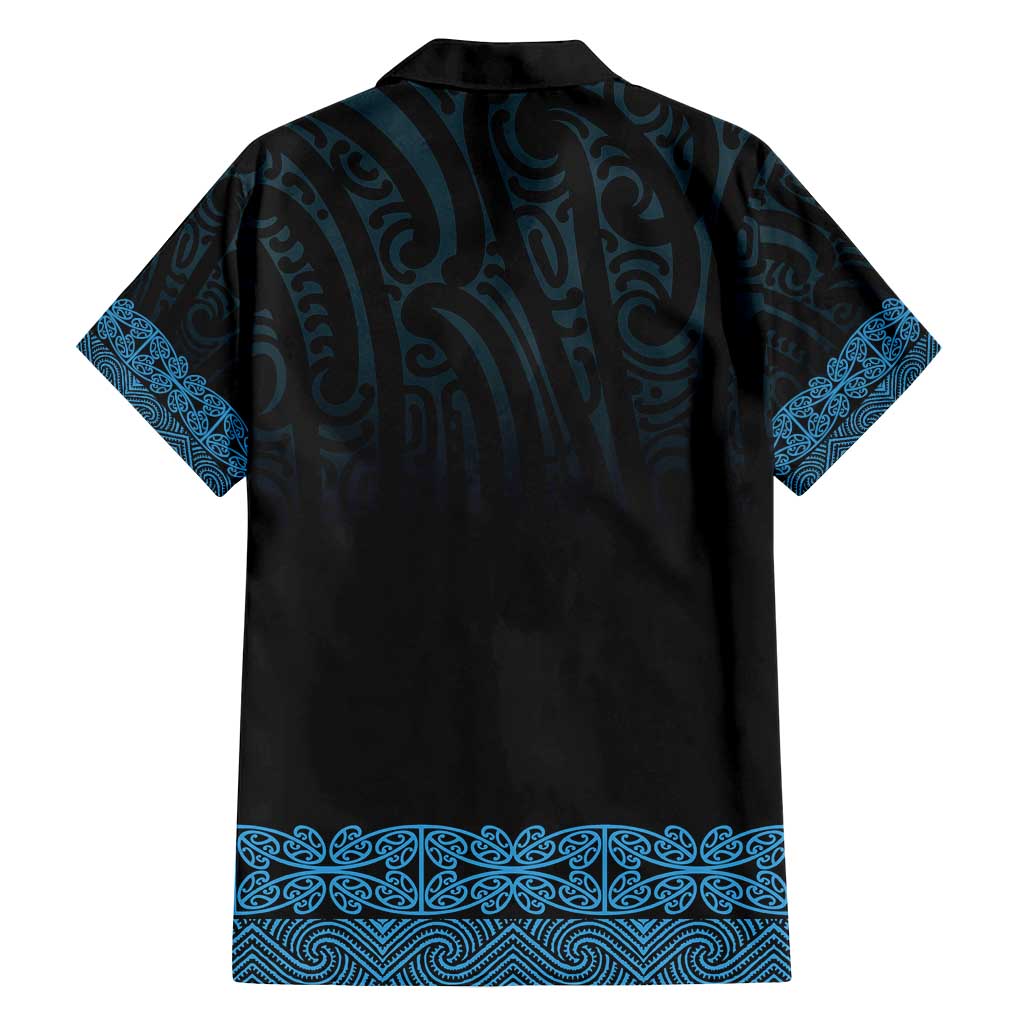 New Zealand Maori Kowhaiwhai Family Matching Off Shoulder Short Dress and Hawaiian Shirt Kikorangi Maui and Mangopare