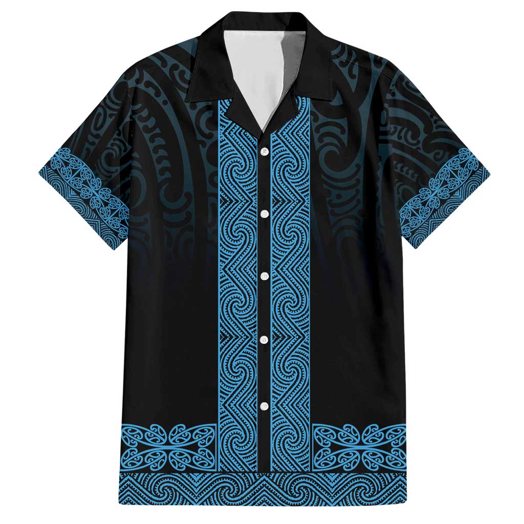 New Zealand Maori Kowhaiwhai Family Matching Short Sleeve Bodycon Dress and Hawaiian Shirt Kikorangi Maui and Mangopare