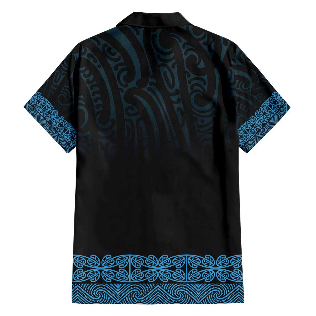 New Zealand Maori Kowhaiwhai Family Matching Short Sleeve Bodycon Dress and Hawaiian Shirt Kikorangi Maui and Mangopare