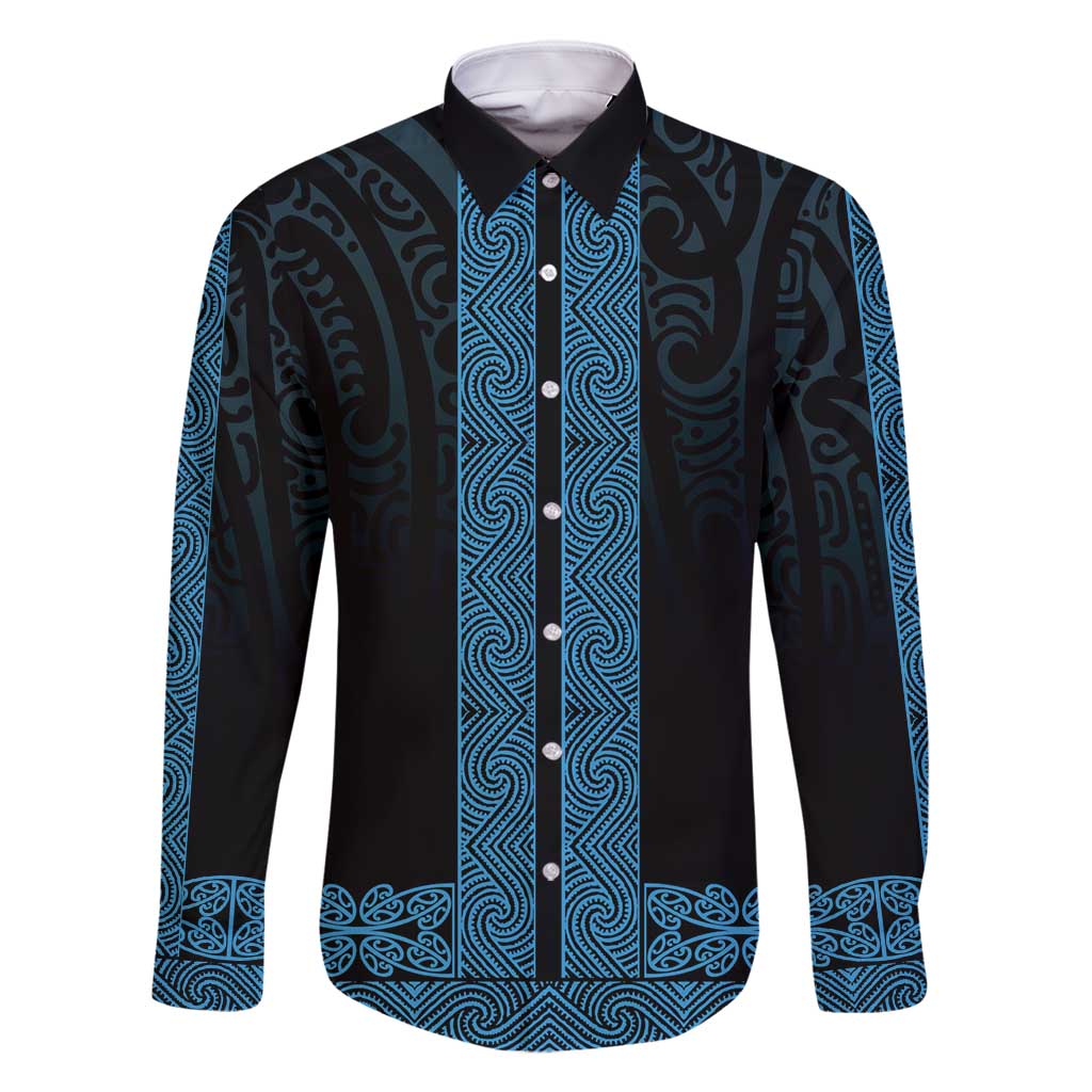 New Zealand Maori Kowhaiwhai Family Matching Summer Maxi Dress and Hawaiian Shirt Kikorangi Maui and Mangopare