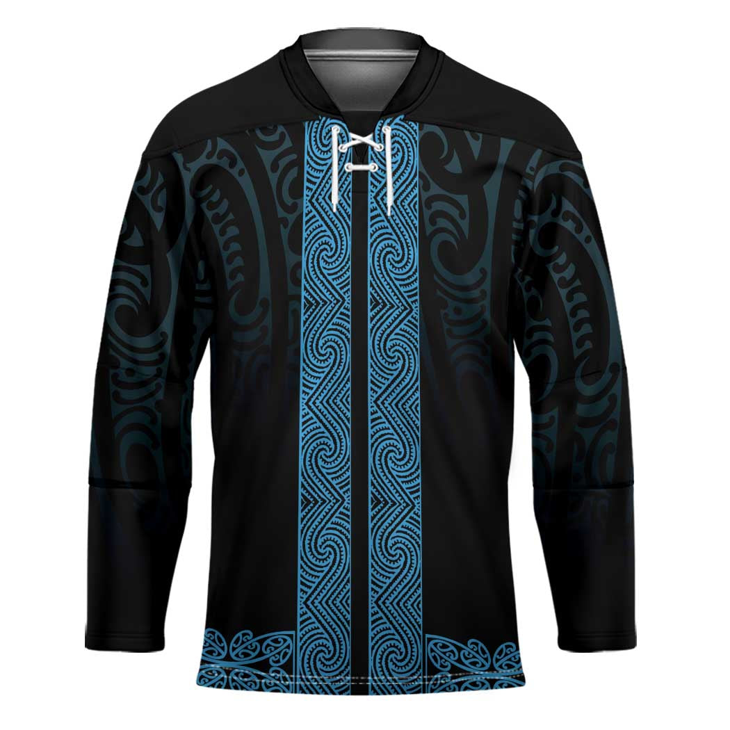 New Zealand Maori Kowhaiwhai Hockey Jersey Kikorangi Maui and Mangopare - Polynesian Pride