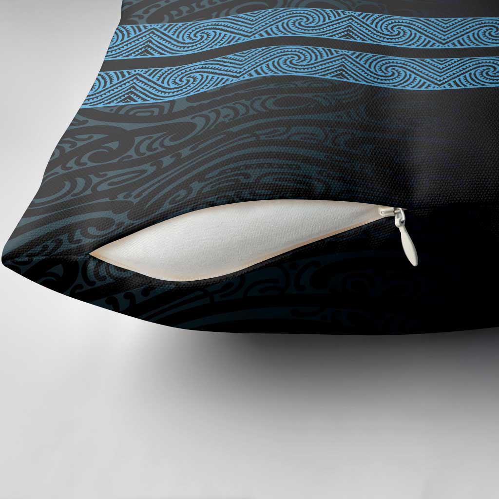 New Zealand Maori Kowhaiwhai Pillow Cover Kikorangi Maui and Mangopare - Polynesian Pride