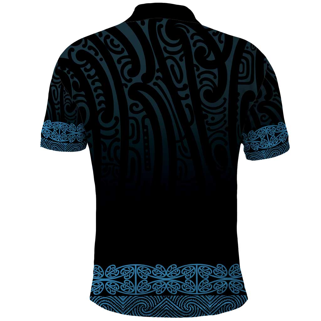 New Zealand Maori Kowhaiwhai Polo Shirt Kikorangi Maui and Mangopare