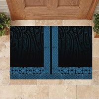 New Zealand Maori Kowhaiwhai Rubber Doormat Kikorangi Maui and Mangopare