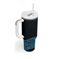 New Zealand Maori Kowhaiwhai Tumbler With Handle Kikorangi Maui and Mangopare
