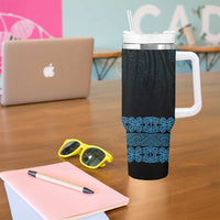 New Zealand Maori Kowhaiwhai Tumbler With Handle Kikorangi Maui and Mangopare