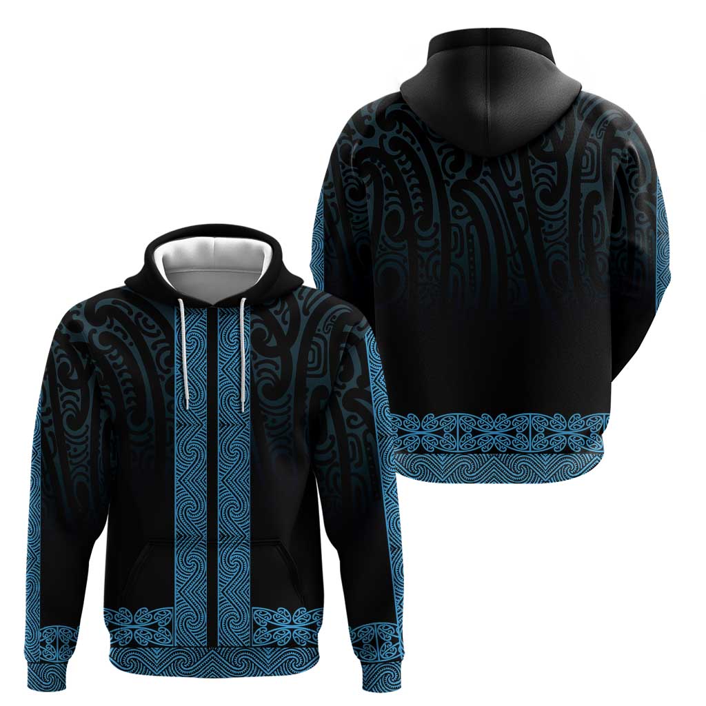 New Zealand Maori Kowhaiwhai Zip Hoodie Kikorangi Maui and Mangopare LT9 - Polynesian Pride