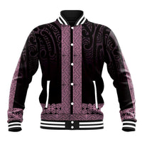 New Zealand Maori Kowhaiwhai Baseball Jacket Mawhero Maui and Mangopare LT9 Unisex Pink - Polynesian Pride