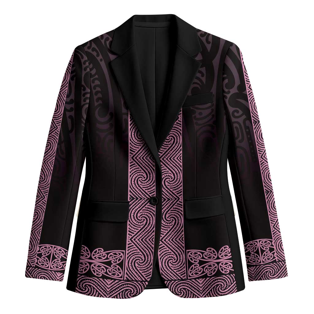 New Zealand Maori Kowhaiwhai Blazer Mawhero Maui and Mangopare LT9 Unisex Pink - Polynesian Pride