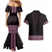 New Zealand Maori Kowhaiwhai Couples Matching Mermaid Dress and Hawaiian Shirt Mawhero Maui and Mangopare
