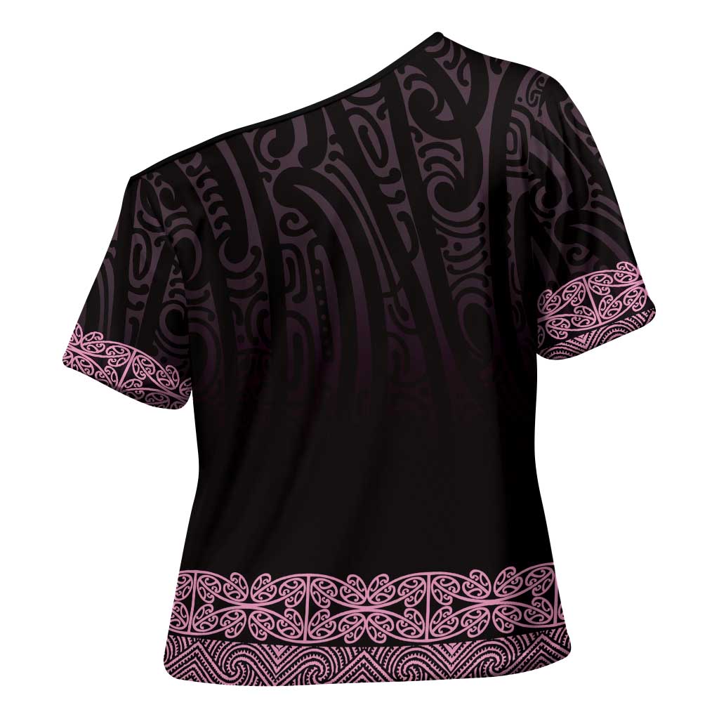 New Zealand Maori Kowhaiwhai Cross Shoulder Shirt Mawhero Maui and Mangopare - Polynesian Pride