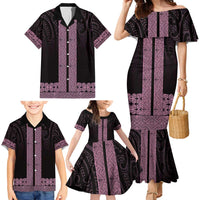 New Zealand Maori Kowhaiwhai Family Matching Mermaid Dress and Hawaiian Shirt Mawhero Maui and Mangopare