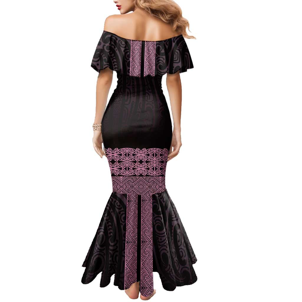 New Zealand Maori Kowhaiwhai Family Matching Mermaid Dress and Hawaiian Shirt Mawhero Maui and Mangopare