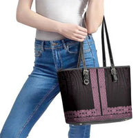 New Zealand Maori Kowhaiwhai Leather Tote Bag Mawhero Maui and Mangopare
