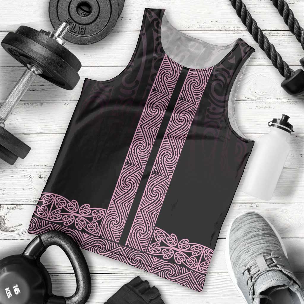 New Zealand Maori Kowhaiwhai Men Tank Top Mawhero Maui and Mangopare