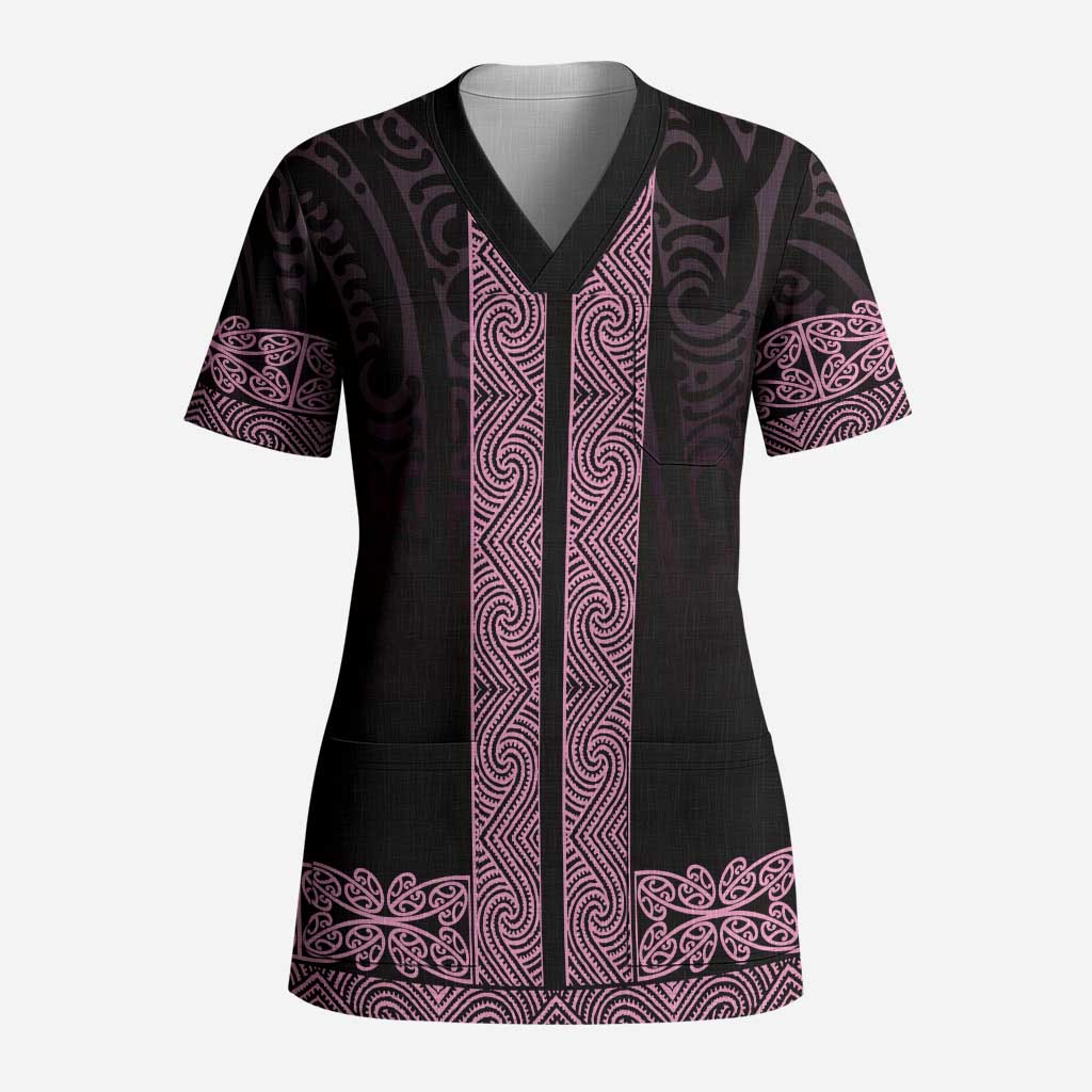 New Zealand Maori Kowhaiwhai Scrub Top Mawhero Maui and Mangopare - Polynesian Pride