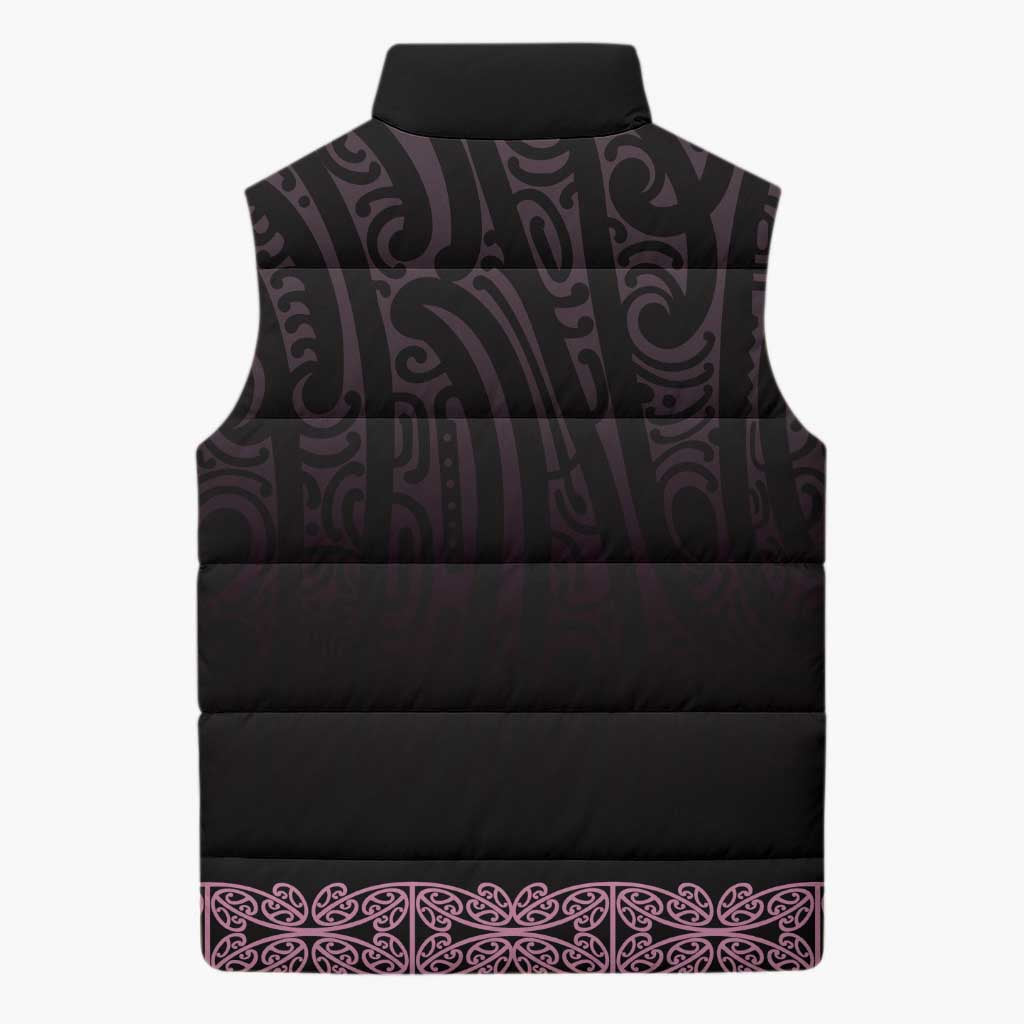 New Zealand Maori Kowhaiwhai Sleeveless Puffer Jacket Mawhero Maui and Mangopare - Polynesian Pride
