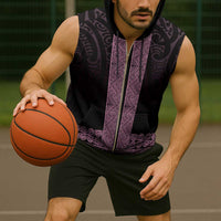 New Zealand Maori Kowhaiwhai Sleeveless Zip Hoodie Mawhero Maui and Mangopare - Polynesian Pride