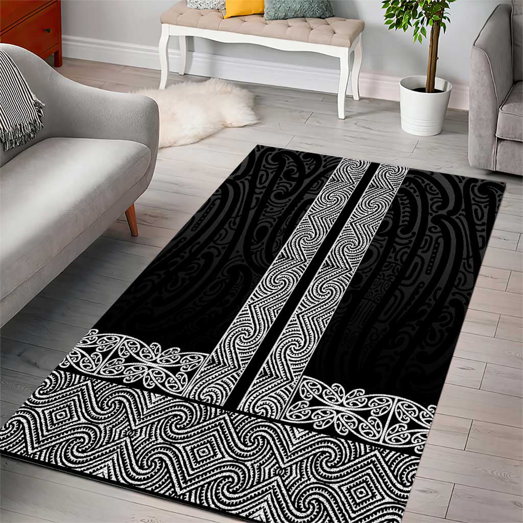 New Zealand Maori Kowhaiwhai Area Rug Pango Maui and Mangopare LT9 - Polynesian Pride