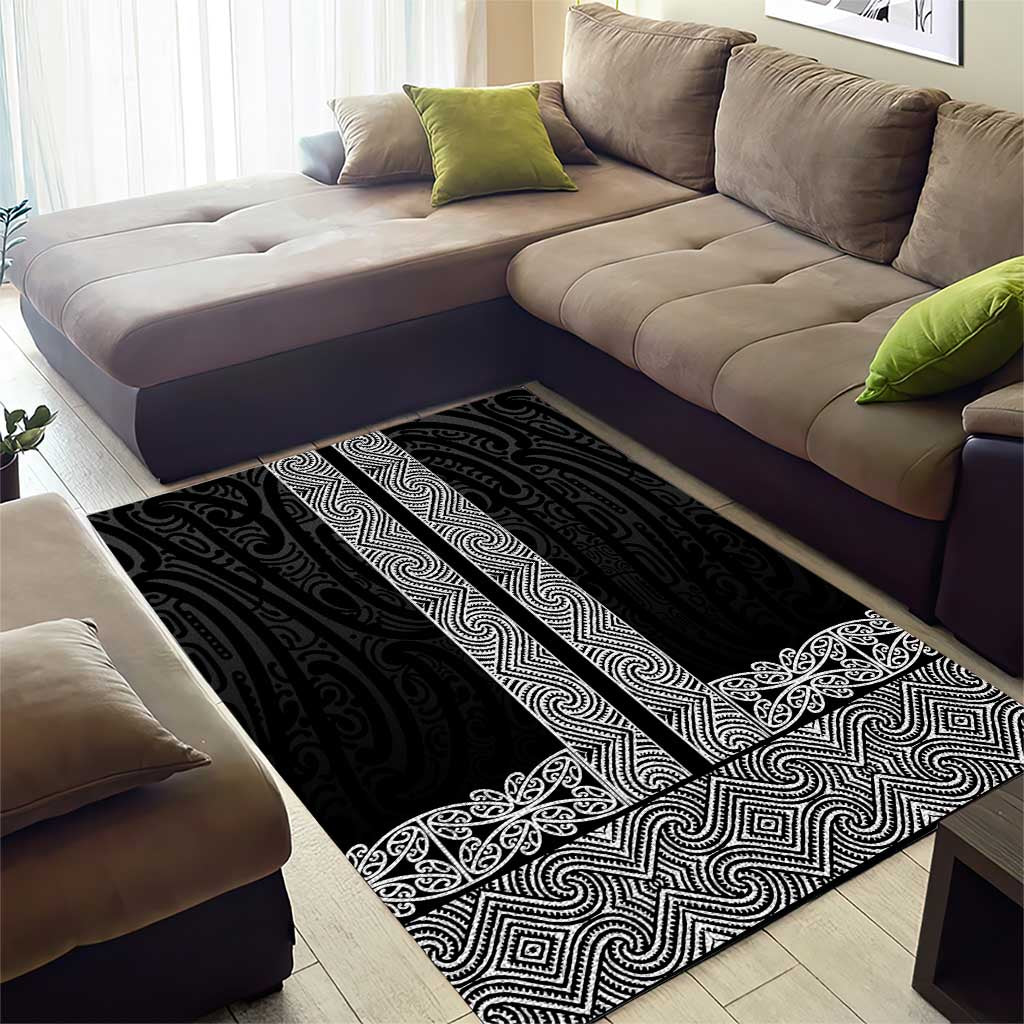 New Zealand Maori Kowhaiwhai Area Rug Pango Maui and Mangopare LT9 - Polynesian Pride