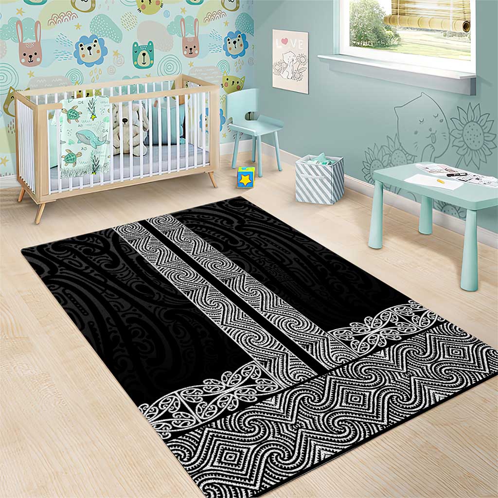 New Zealand Maori Kowhaiwhai Area Rug Pango Maui and Mangopare LT9 - Polynesian Pride