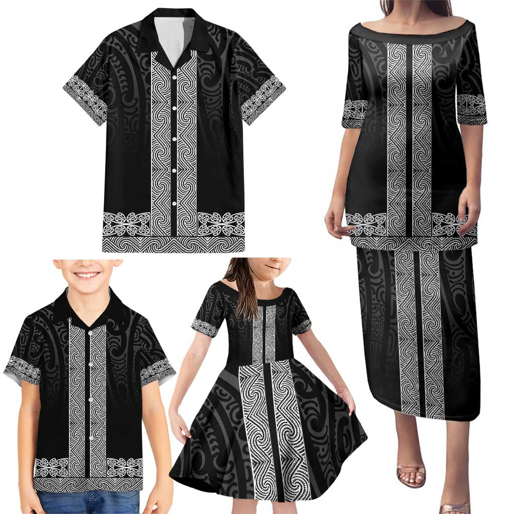 New Zealand Maori Kowhaiwhai Family Matching Puletasi and Hawaiian Shirt Pango Maui and Mangopare LT9 - Polynesian Pride