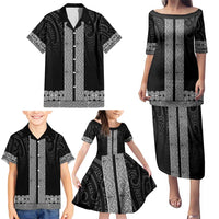 New Zealand Maori Kowhaiwhai Family Matching Puletasi and Hawaiian Shirt Pango Maui and Mangopare LT9 - Polynesian Pride