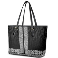 New Zealand Maori Kowhaiwhai Leather Tote Bag Pango Maui and Mangopare LT9 - Polynesian Pride