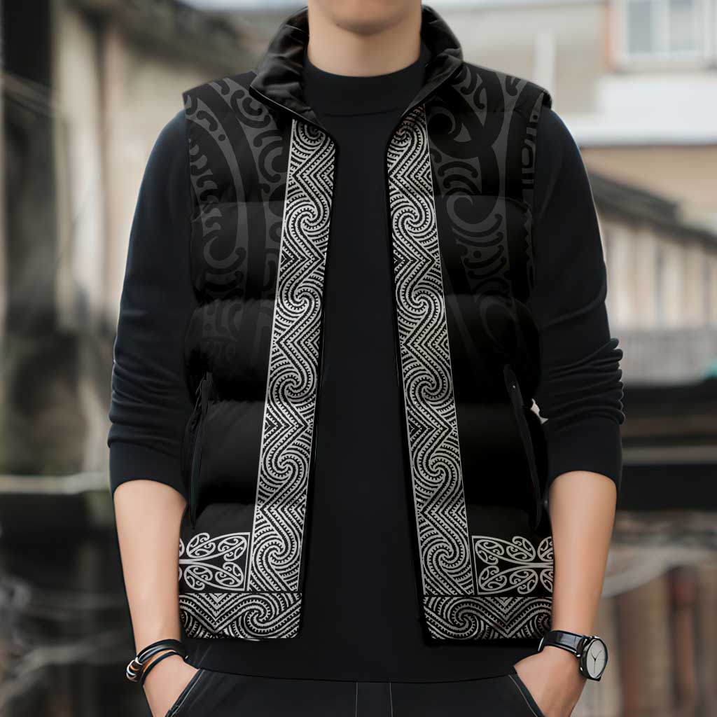 New Zealand Maori Kowhaiwhai Sleeveless Puffer Jacket Pango Maui and Mangopare - Polynesian Pride