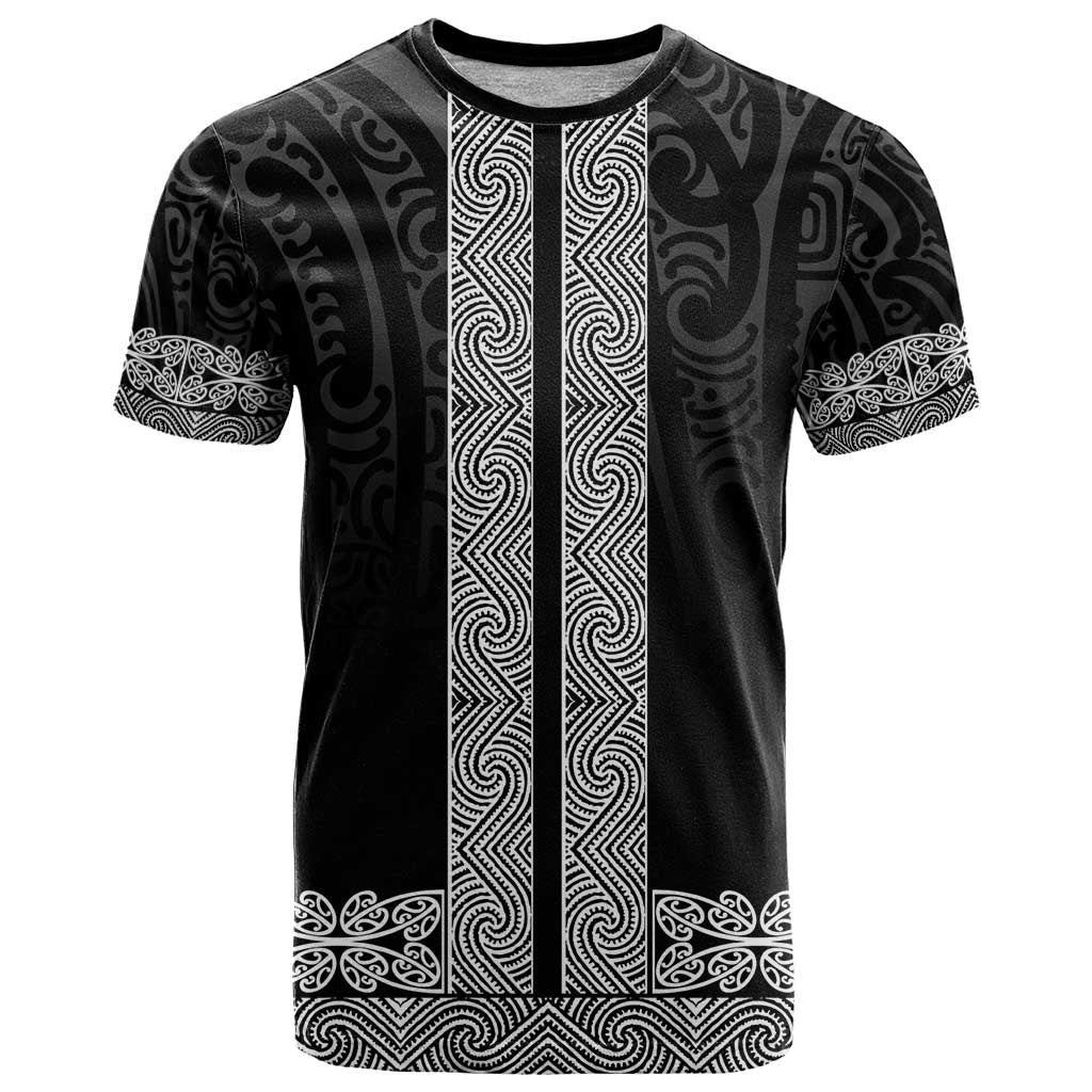 New Zealand Maori Kowhaiwhai T Shirt Pango Maui and Mangopare LT9 Black - Polynesian Pride
