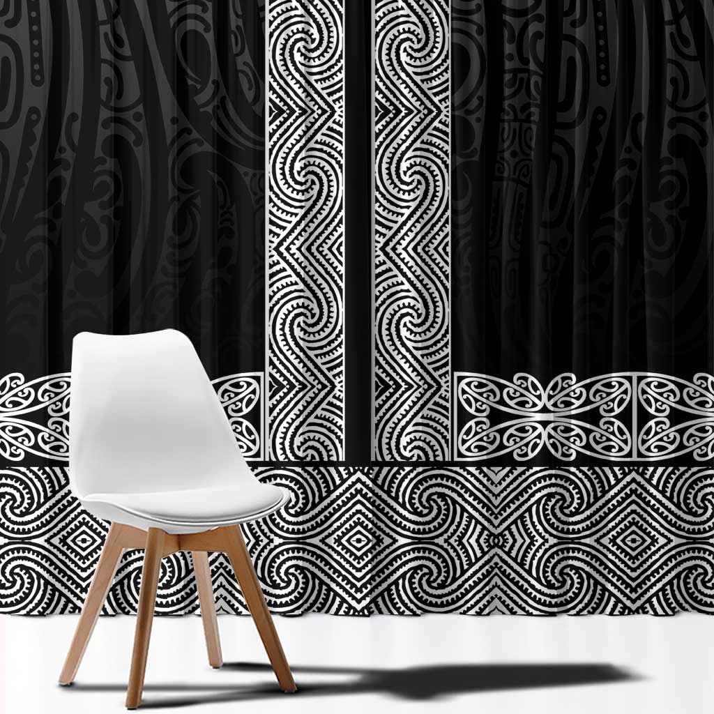 New Zealand Maori Kowhaiwhai Window Curtain Pango Maui and Mangopare LT9 - Polynesian Pride