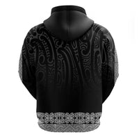 New Zealand Maori Kowhaiwhai Zip Hoodie Pango Maui and Mangopare