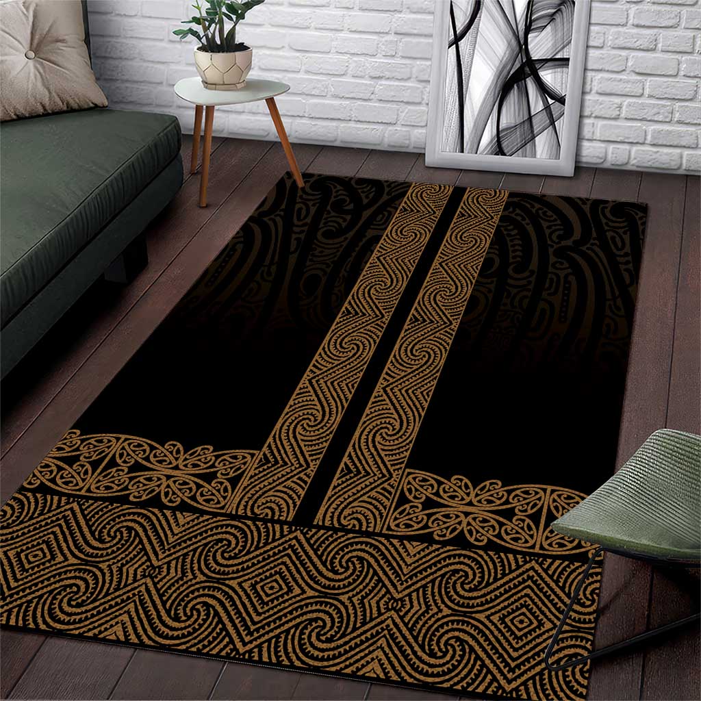 New Zealand Maori Kowhaiwhai Area Rug Parauri Maui and Mangopare LT9 Brown - Polynesian Pride