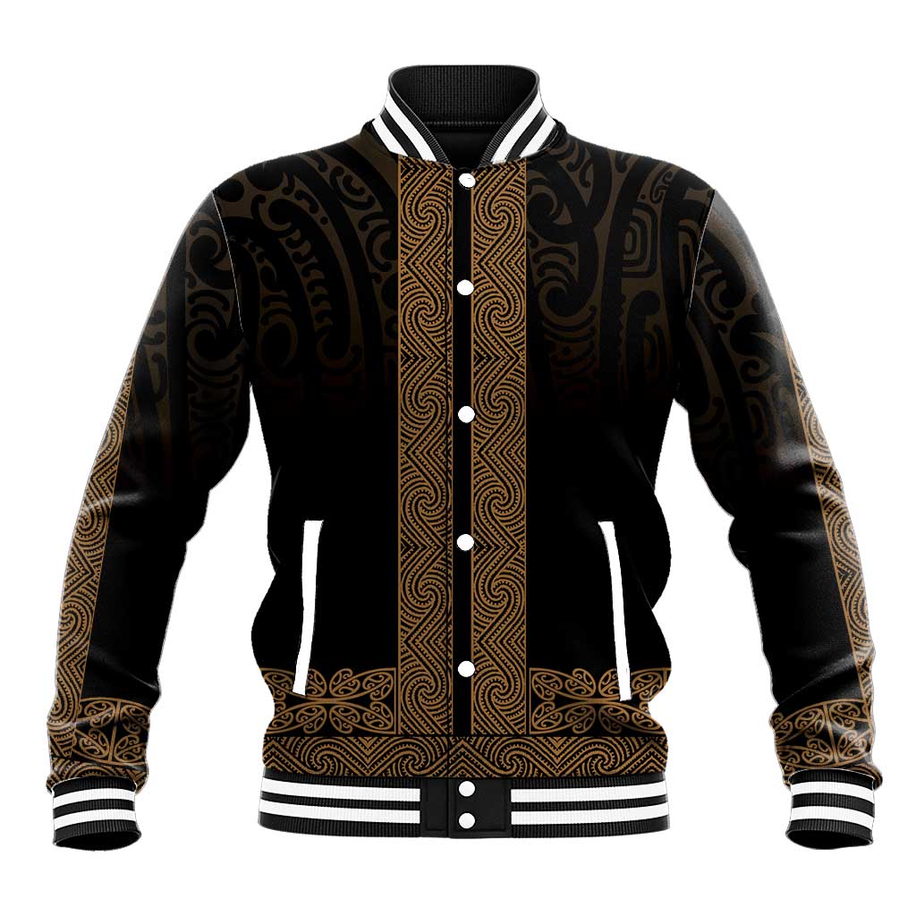 New Zealand Maori Kowhaiwhai Baseball Jacket Parauri Maui and Mangopare LT9 Unisex Brown - Polynesian Pride