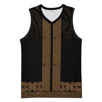 New Zealand Maori Kowhaiwhai Basketball Jersey Parauri Maui and Mangopare - Polynesian Pride