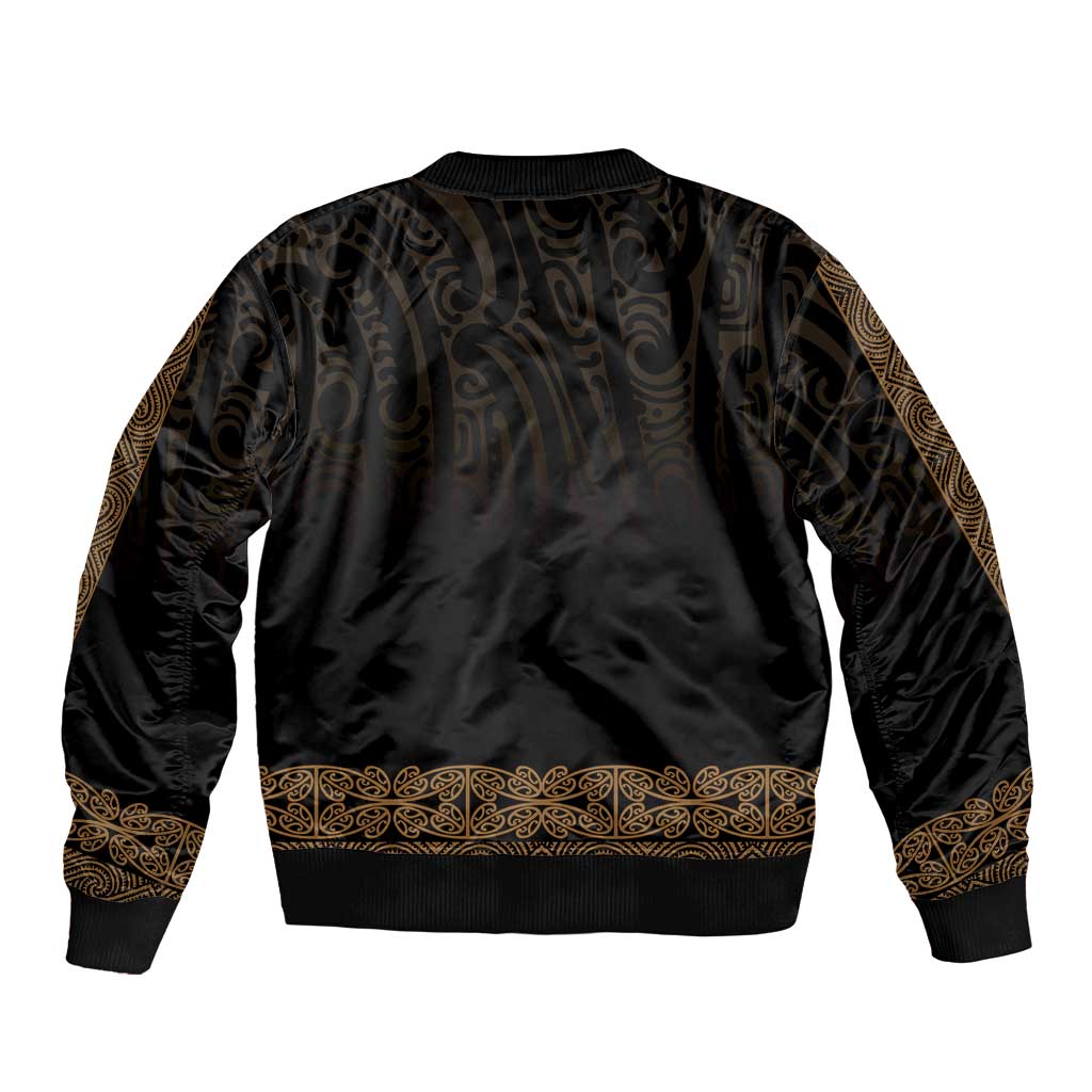 New Zealand Maori Kowhaiwhai Bomber Jacket Parauri Maui and Mangopare LT9 - Polynesian Pride