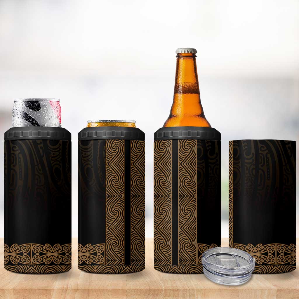 New Zealand Maori Kowhaiwhai 4 in 1 Can Cooler Tumbler Parauri Maui and Mangopare LT9 - Polynesian Pride