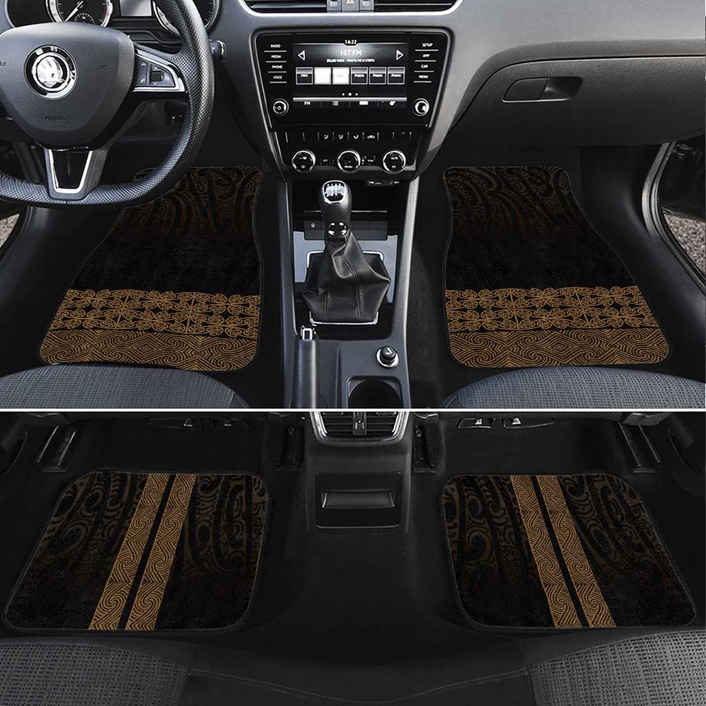 New Zealand Maori Kowhaiwhai Car Mats Parauri Maui and Mangopare LT9 Set 4pcs Brown - Polynesian Pride