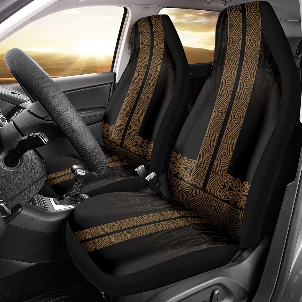 New Zealand Maori Kowhaiwhai Car Seat Cover Parauri Maui and Mangopare