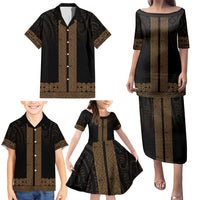 New Zealand Maori Kowhaiwhai Family Matching Puletasi and Hawaiian Shirt Parauri Maui and Mangopare LT9 - Polynesian Pride