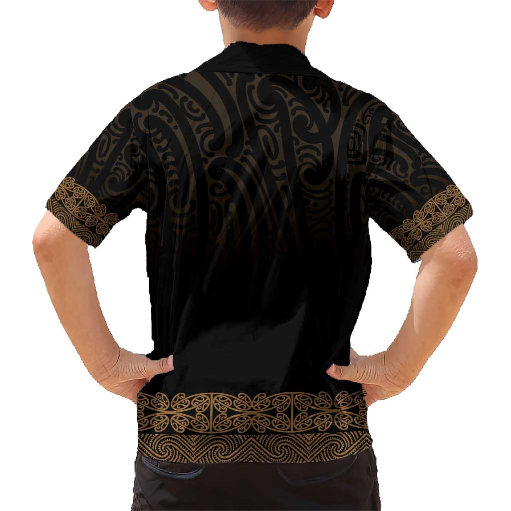 New Zealand Maori Kowhaiwhai Family Matching Short Sleeve Bodycon Dress and Hawaiian Shirt Parauri Maui and Mangopare